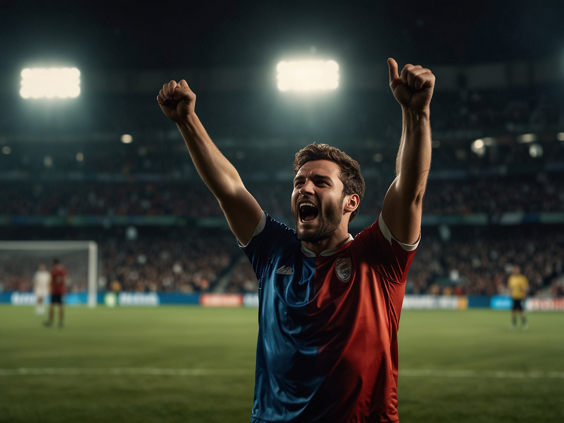 Professional athlete celebrating a win